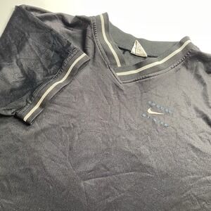 VTG Nike Shirt Mens XL Black Swoosh Mesh Football Futbol Soccer Jersey‎ 90s Y2K